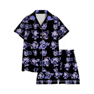 Spamton Satin Pajama Set, Deltarune Inspired Silky Sleepwear, Funny Chibi Print Lounge Outfit, Cute Gaming Fan Gift Idea