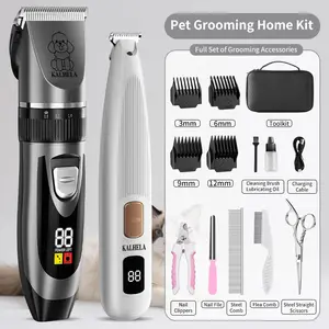 2 in 1 Low Noise Wireless Dog Grooming Scissors and Puppy Nail Trimmer, Poodle Grooming Kit, Perfect for Pet Hair Cutting, Suitable for Small and Large Dogs and Cats