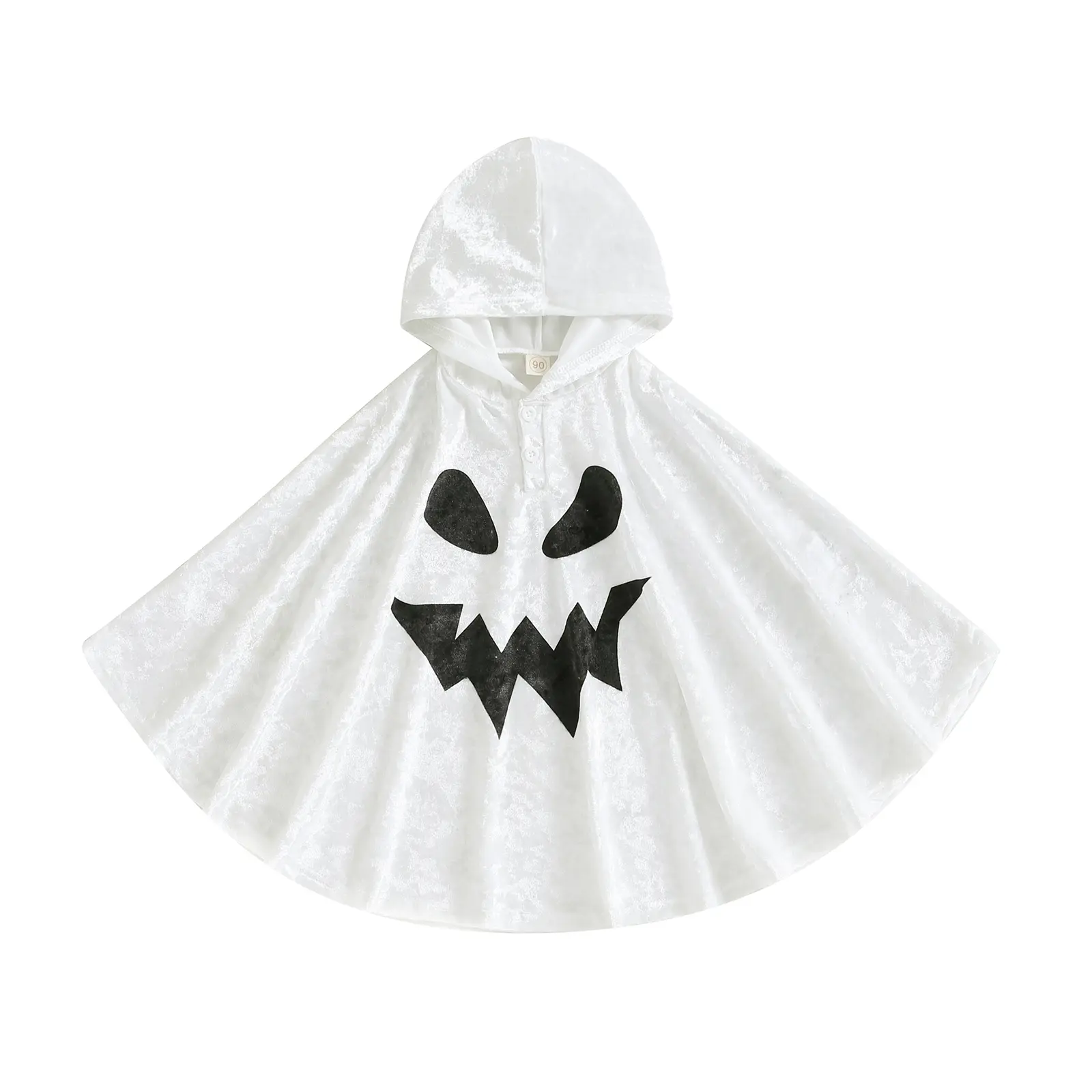 Unisex Toddler Ghost Costume, Hooded White Poncho Cape for Halloween Party and Cosplay Outfits, Ages 2-7 Years, Unisex Names, Cloak, Fancy, Casual Cosplay