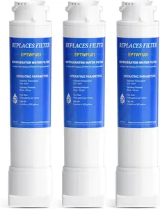 Water Filter Compatible with EPTWFU01 Frigidaire Water Filter, EPTWFU01C, EWF02, PURE SOURCE ULTRA II, 4562222, 3 Pack, By