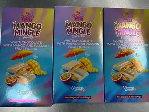 Choco Lake Mango Mingle White Chocolate Bar with Mango & Passion Fruit Filling Pack of 3 Premium Imported 6.7 oz Each