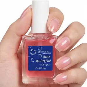 LOVCARRIE New Arrival MAX Keratin Nail Hardener, Pink Nail Polish Gel, Calcium Enriched, Fast Dry Shiny and Glossy, No UV/LED Required, 17ml Nail Protection and Strengthener. Alcohol Free. Personal and Salon DIY Manicure. Strengthens Weak Thin Nails