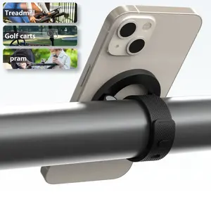 Magnetic Phone Holder Stand with Silicone Flexible Strap,Strong Magnets for Pram Golf Cart Universal Using Phone Accessory Compatible