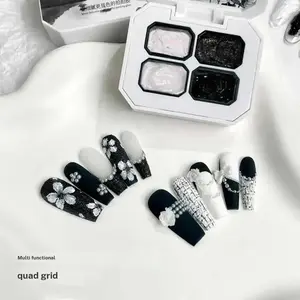Black and white solid nail polish glue, patting glue, plaster glue, texture glue, painting gel, lasting luster, nail glue is used for gradual enhancement