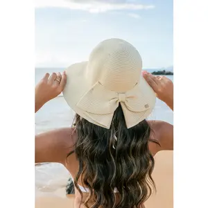 Aili's Corner Bow Back Straw Bucket Hat