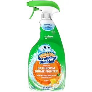 Scrubbing Bubbles Bathroom and Shower Cleaner Disinfectant Spray, Foaming Action Bathroom Grime Fighter, Citrus Scent, 32oz