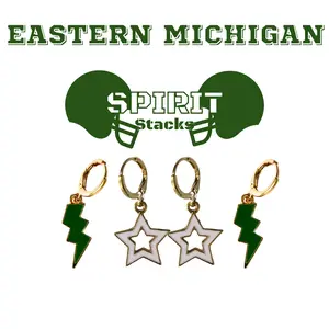 Eastern Michigan Spirit Earring Stack For Eagles Game Day