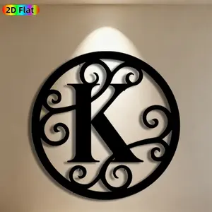1pc Monogram K Metal Wall Art, Ornate Monogram K Statue Mural, Ideal Gift for New Year, Christmas, Monogram Decor Enthusiasts, Rust-Resistant Metal Wall Decor Wall Sculptures, Perfect for Living Room Wall & Garden Fence, Unique Personalized Home Decor