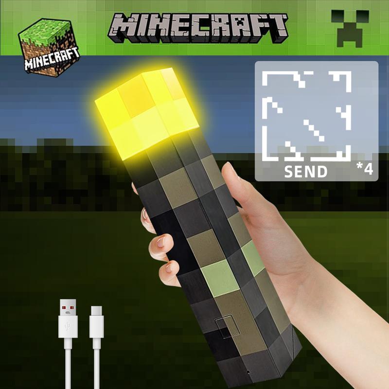 Minecraft Torch Light -4 Colors -USB-Four Minecraft glass stickers are ...
