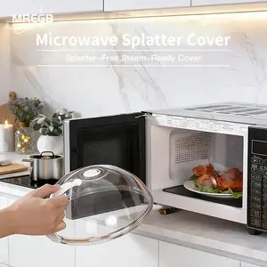 MREGB Microwave Splatter Cover with Handle, Reusable Microwave Lid for Food, Modern Kitchen Utensils, Kitchen Gadgets, Kitchen Accessories
