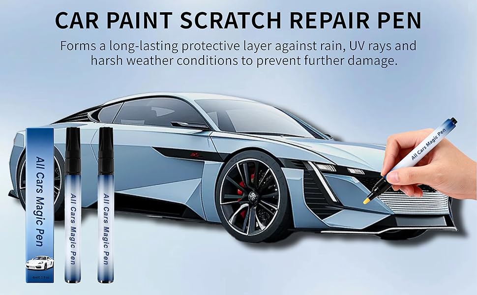 All Car Scratch Remover Pen - Car Paint Scratch Repair Kit, Waterproof Touch Up Pen for Quick Automotive Scratch Removal, On-The-Go Repair Stick for All Vehicle Colors (2pcs)