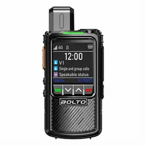 BOROADTO Global Walkie Talkies 4G LTE 5000km Range Hybrid PoC Radio FRS Emergency Rescue Two-Way Radios Bluetooth APP Rechargeable 3000mAh Battery Durable Black