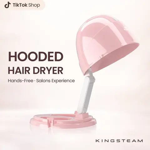 KingSteam Professional 1875W Hooded Hair Dryer, Collapsible Bonnet with Ionic Care & 3 Temperature Settings