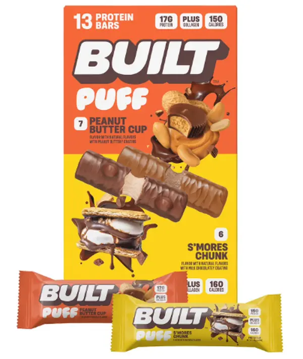 Built Bar Puff & Chunk Protein Bars, Variety Pack, 13 ct