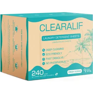 Laundry Detergent Sheets Up to 240 Loads, FRESH OCEAN - Great For Travel,Apartments, Dorms,Laundry Detergent Eco Friendly & Hypoallergenic