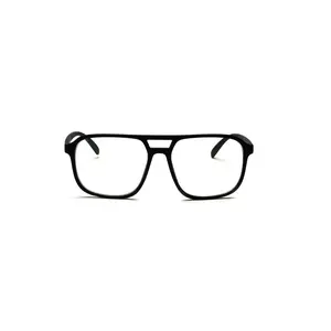 Rome Matte Black Aviator Glasses for Men with CR-39 Lenses and Rubberized PCL Frame 55mm Lens Width 140mm Temple Length
