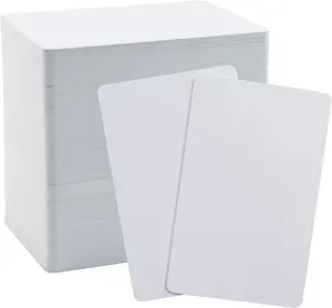 VANRA 100 Pack Premium Blank PVC Cards for Photo ID Badge Printers CR80 30 Mil White Plastic Card for Standard ID Cards and Identification Badges