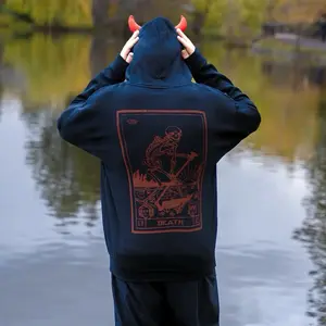 Death Tarot Card Horned Hoodie - Unisex fit