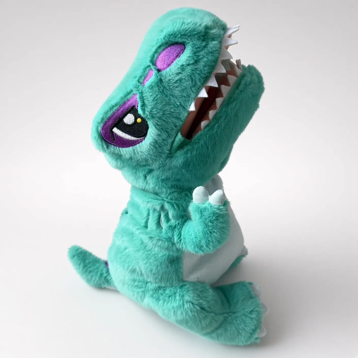 Jurassic Dinosaur Hand Puppet Plush Toy, 30cm Interactive Dino Stuffed Hand Puppet, Soft Plush Dinosaur Toy for Kids & Pet Play, Party Role Play Gift