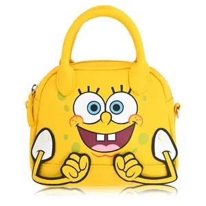 Spongebob Squarepants Purse Crossbody Handbag for Women with Moveable Hands | Spongebob Squarepants Leather Women's Shoulder Handbag | Spongebob Squarepants Accessories for Girls, Boys, Adults, Unisex