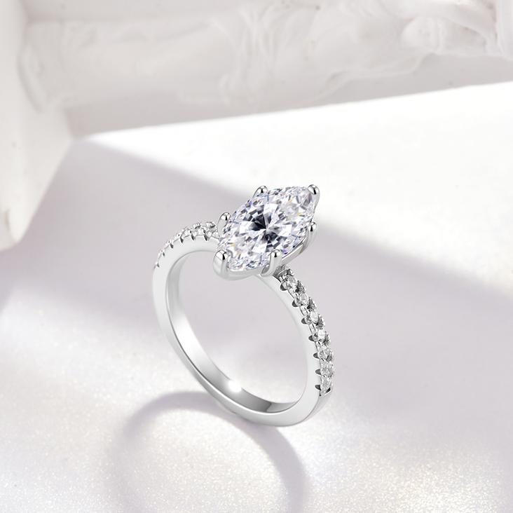 Kaelena Marquise Cut Engagement Ring D Color VVS Lab-Created Moissanite Jewelry S925 Silver, Valentine's Day Gift, Anniversary, Wedding Set Kaelena Marquise Cut Engagement Ring D Color VVS Lab-Created Moissanite Jewelry S925 Silver, Valentine's Day Gift, Anniversary, Wedding Set