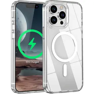 Clear Magnetic Phone Case for iPhone 17 16 16E 15 14 13 12 11 Pro Max Plus X/XS XSMax Case,Compatible with MagSafe,Not Yellowing Military-Grade Drop Protection Shockproof Crystal Clear Phone Cases for iPhone 17 Pro Max