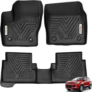 YITAMOTOR Floor Mats Compatible with 2013-2019 Ford Escape, 1st and 2nd Row All Weather Protection