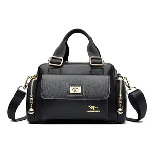 Women's Lightweight Plain Synthetic PU Leather Locomotive Adjustable Strap Satchel - Large-Capacity Versatile Work, Casual Shopping, Stylish Handbag for Women with Adjustable Strap