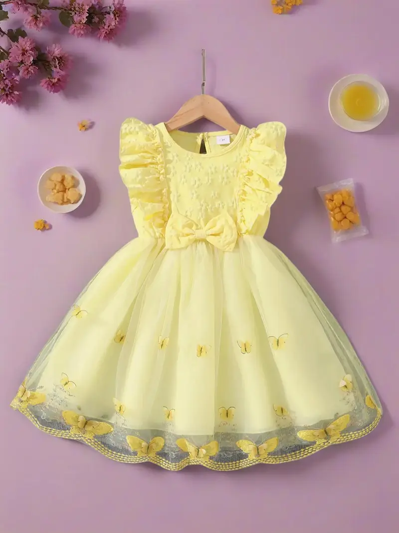 yellow butterfly dress - TikTok Shop