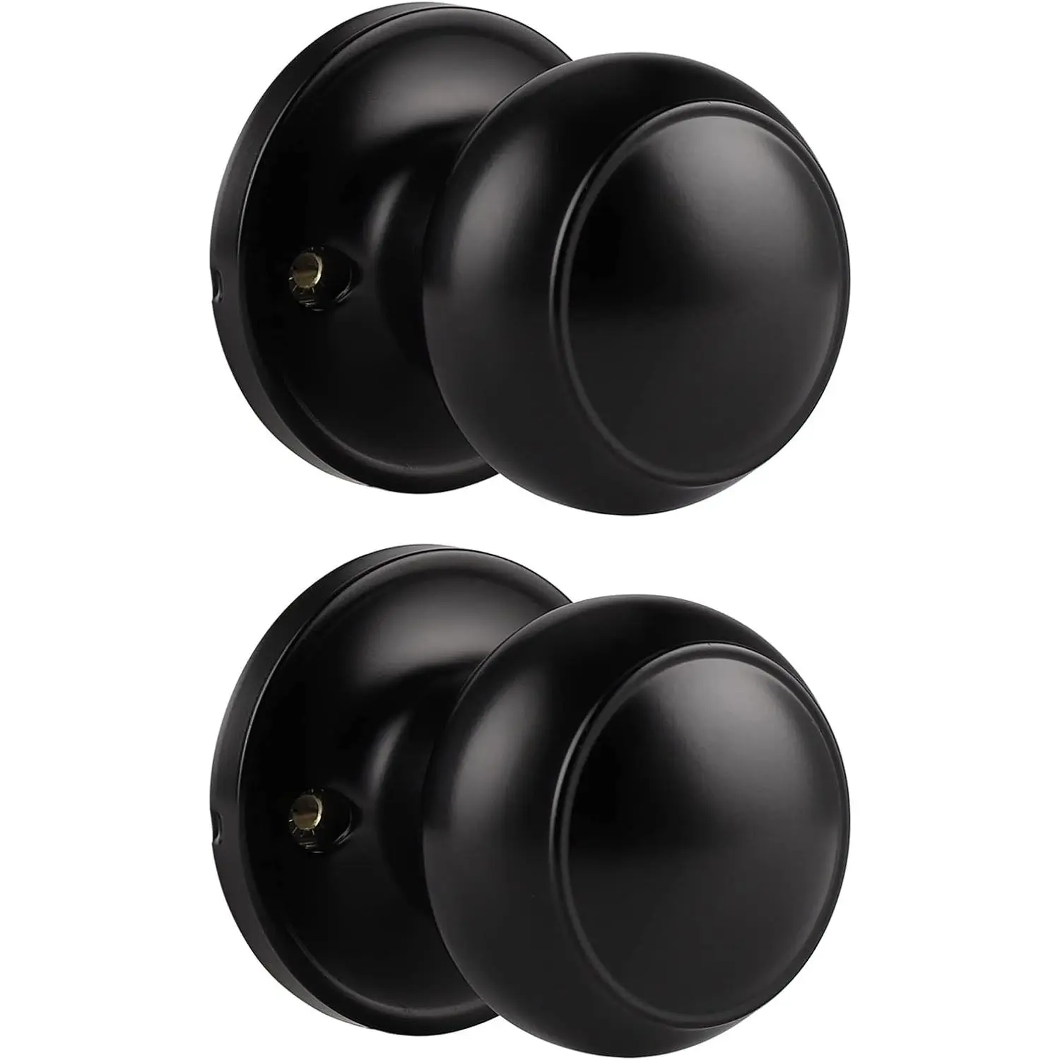 2-Pack Metal No-Turning Dummy Knobs, Stainless Steel Matte Black Single-Side Flat Ball 65mm/2.5in Inactive Interior Door Handles with Easy-Install Mounting Screws, Anti-Fingerprint Durable for Pantry, Oil Rubbed Bronze & Brushed Nickel Optional Finishes