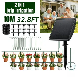 Solar-powered drip irrigation, designed for automatic watering of outdoor plants and lawns. Easy to install, ensures plants retain moisture, suitable for gardens, and a perfect gift for gardening enthusiasts and leisurely weekend gardeners.