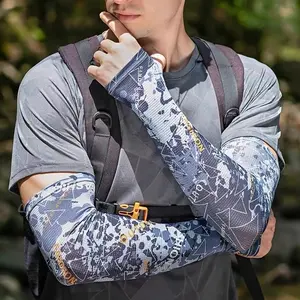 1/4 Pair Men UPF50+ UV Protection Cooling Arm Sleeves with Reflective Breathable Suitable for Night Running Cycling Driving Outdoor UV Shield for Warm Weather Activities