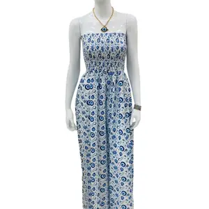 Beautiful Evil Eye Strapless Maxi Jumpsuit