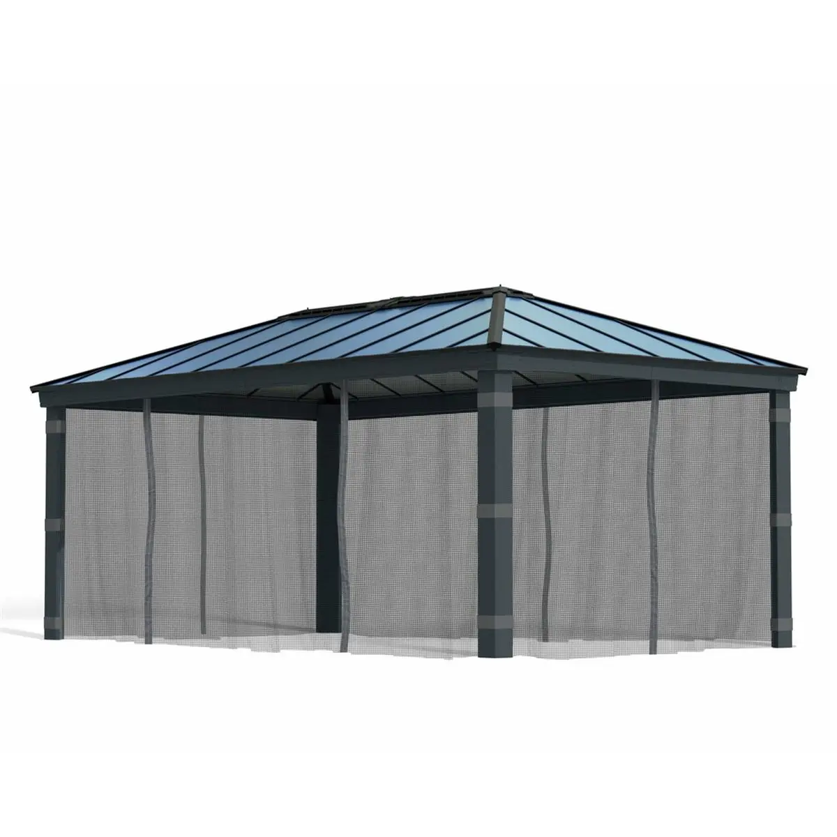 Palram-Canopia Dallas 6100 Custom Designed Netting Set - 12x20 ft Outdoor Patio Insect Net Shelter, Easy Setup, 4 Screens, 13.9 lbs, Integrated Ties, Attached Hooks, Abundant Airflow