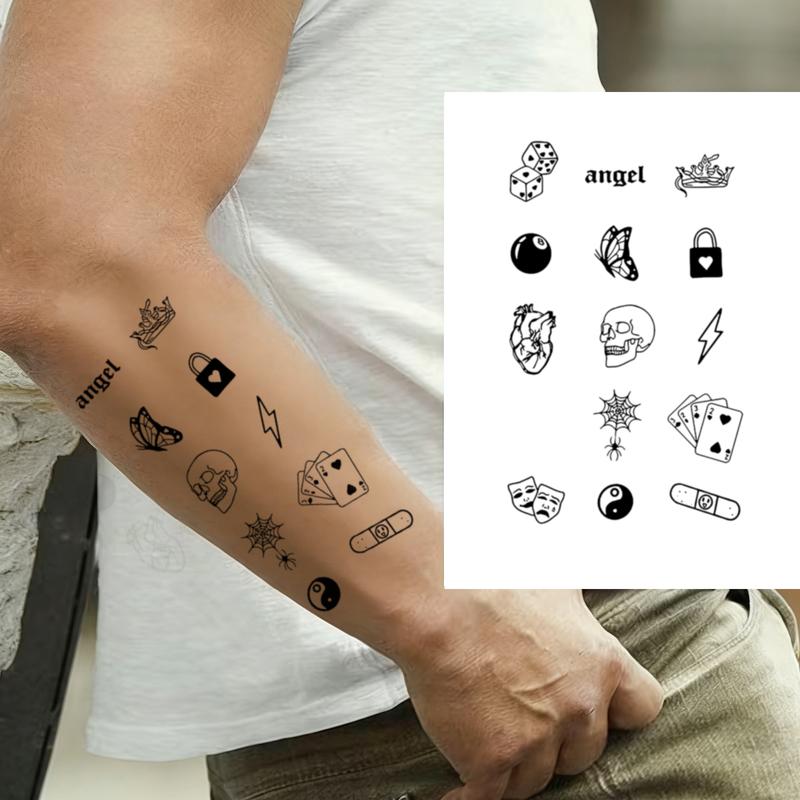Breathable Herbal Temporary Tattoo for All-Day Comfortable Wear with Unique Designs and Versatile Styles Featuring Angel Crown Butterfly and Lock Motifs temporary tattoo sticker