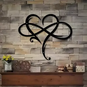 Heart-Shaped Metal Wall Decor Sign, Love Design Dopamine Decor Indoor Outdoor Decoration, Perfect Gift for Home Office Wedding Christmas Creative Ideas