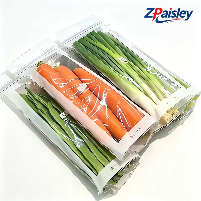 15/50Pcs Long Food Storage Bags, Reusable Zip Lock Produce Vegetable Bags, BPA Free Freezer Safe Fresh-Keeping Bags for Green Onion Celery Pasta Corn, Fridge Kitchen Organizer