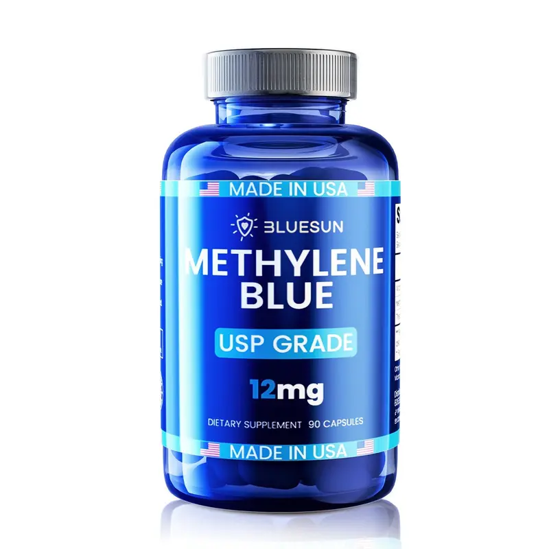 Methylene Blue (USP Grade) Supplement with Vitamin C Ester, Pharmaceutical Grade, 90 Capsules, Third-Party Tested, Manufactured in The USA