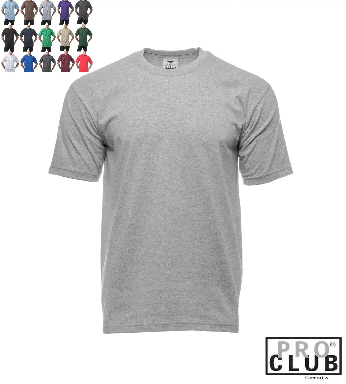 Pro Club Men's Heavyweight Short Sleeve Crew Neck Cotton Knit Upside Down Husband Shirt - Durable, Baggy Oversize Harem Fit, Plain, Ribbed, Comfortable Casual Hip Hop Streetwear Summer Top (Do Not Dry Clean)