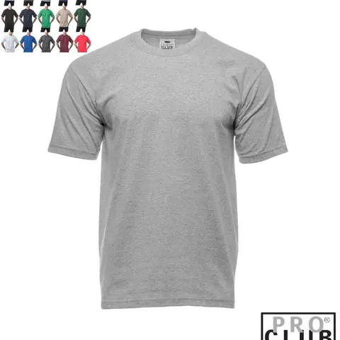 Pro Club Men's Heavyweight Ribbed Crew Neck Cotton Fabric Oversized Shirt - Short Sleeve, Baggy Harem Fit, Plain, Durable, Comfortable Streetwear Everyday Casual Hip Hop Summer Menswear Top (Do Not Dry Clean)