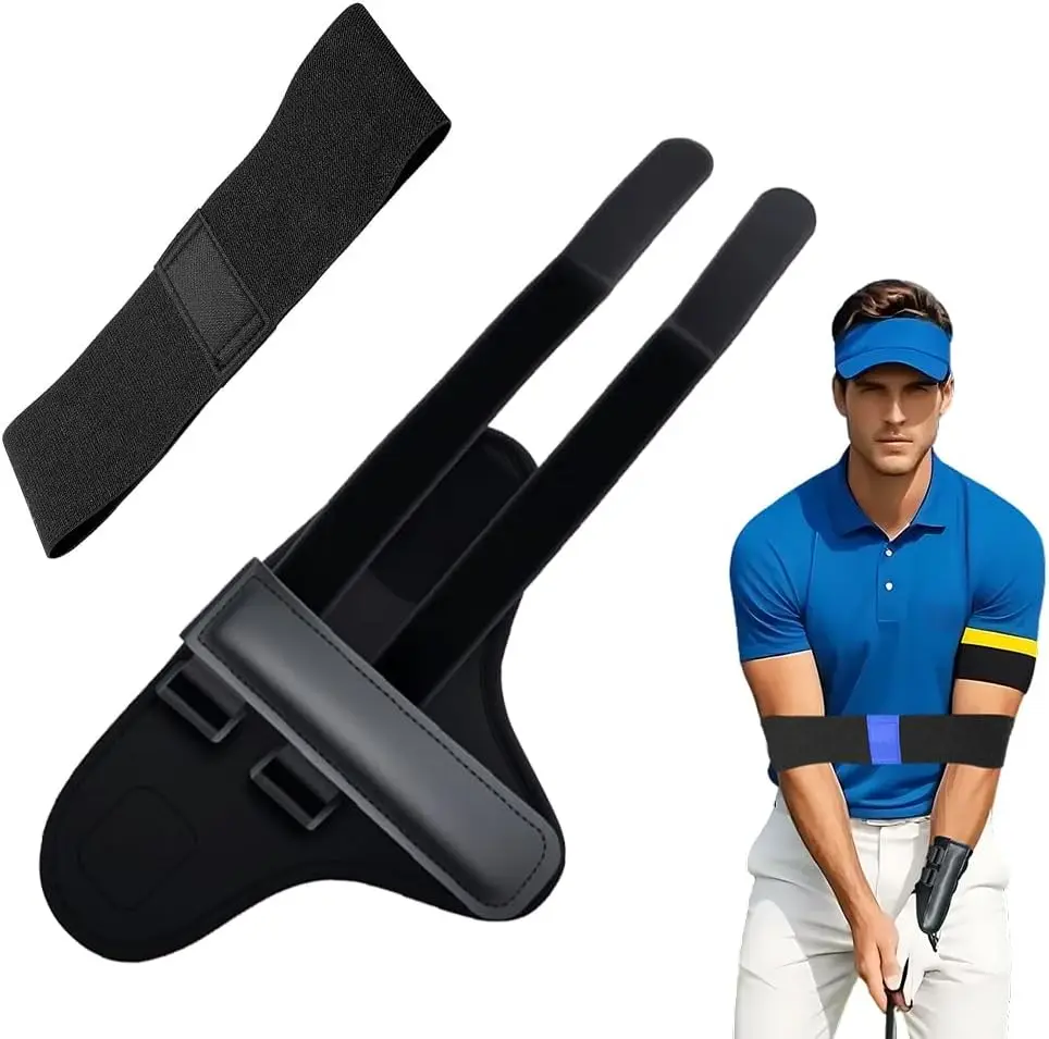 Golf Wrist Correction Trainer, Golf Wrist Training Aid with Golf Swing Band, Golf Grip Trainer for Beginners Arm Posture Correcting