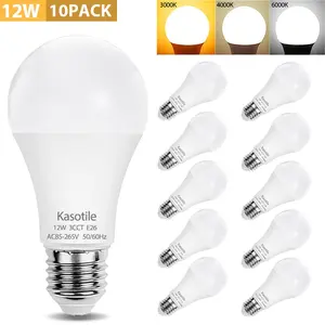 Kasotile LED Light Bulb A21 3 Color Temperature 3000K-6000K-4000K,3CCT Color Changing Light Bulbs,Energy Saving 12W(100W Equivalent) LED Bulb,1100LM for Bedroom,Living Room,5/10 Pack