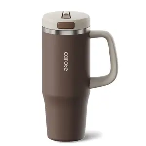 [CAROTEGO]32oz/40oz Tumbler Cup Stainless Steel with Pop-up Straw, Dishwasher Safe, Ergonomic Handle
