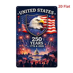 United States 250 Years 1776-2026 Metal Sign | Vintage Metal Wall Art, 250th Anniversary & 4th of July Decor Suitable for Home, Cave, Office - American History Gift for Collectors & Patriotic Enthusiasts