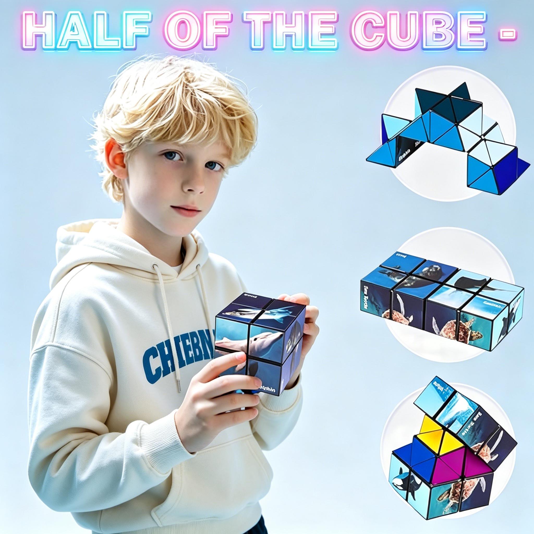 2 in 1 Star Magic Cube Set, Infinity Transforming Cube, 3D Puzzle Brain Teaser Toy, Stress Relief Fidget Toy for Kids 8-12 & Adults