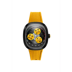 Tri-star Orbit Automatic Limited Edition Yellow / Rubber Strap | Yellow Dial