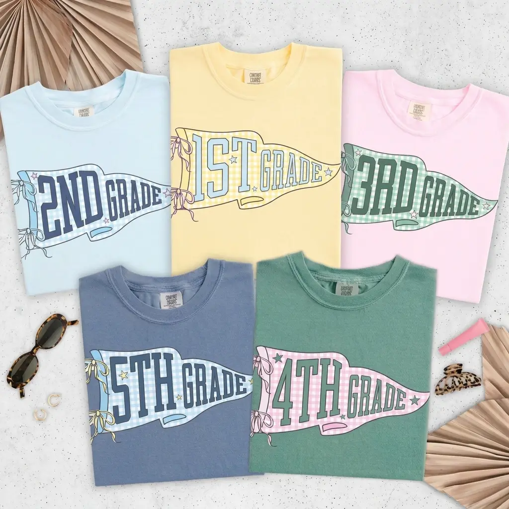 Comfort Colors Preppy Back to School Teacher Shirt for Women, Coquette Bow Pencil Tee, Pre-K Kindergarten 1st 2nd 3rd 4th Grade First Day Classroom Outfit, Full Size, Full Color, Back To School Gift, Back To School Shirt