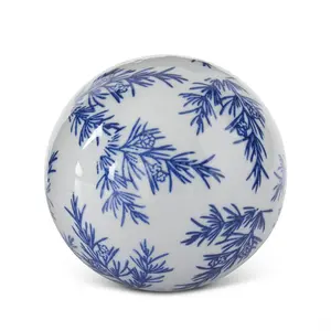 4 Inch Blue & White Ceramic Chinoiserie Ball