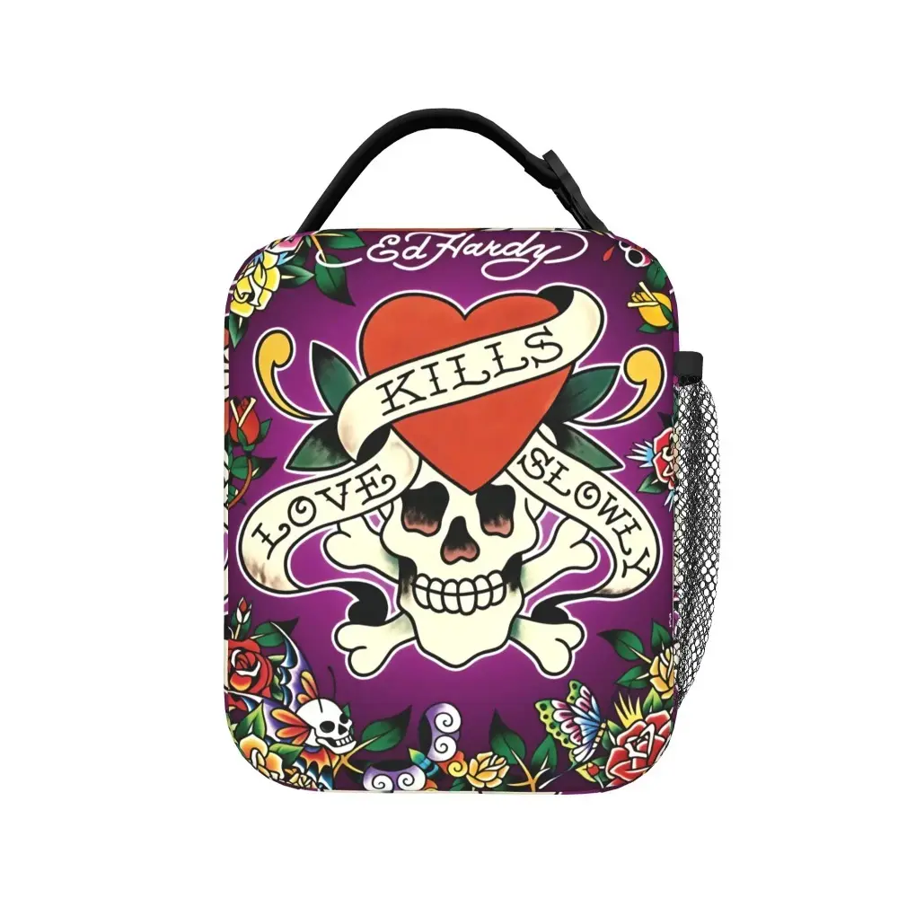 Fashion E-Ed H-Hardy Lunch Bag Fun Lunch Box For Mens Womens Teens Unisex Travel Portable Insulated Cooler Bag Custom Thermal Tote Handbags