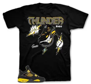 Shirt To Match Jordan 4 Thunder Tour Yellow Shoes - Fly kicks Tees Breathable Fabric 3000 BC clothes Menswear Top